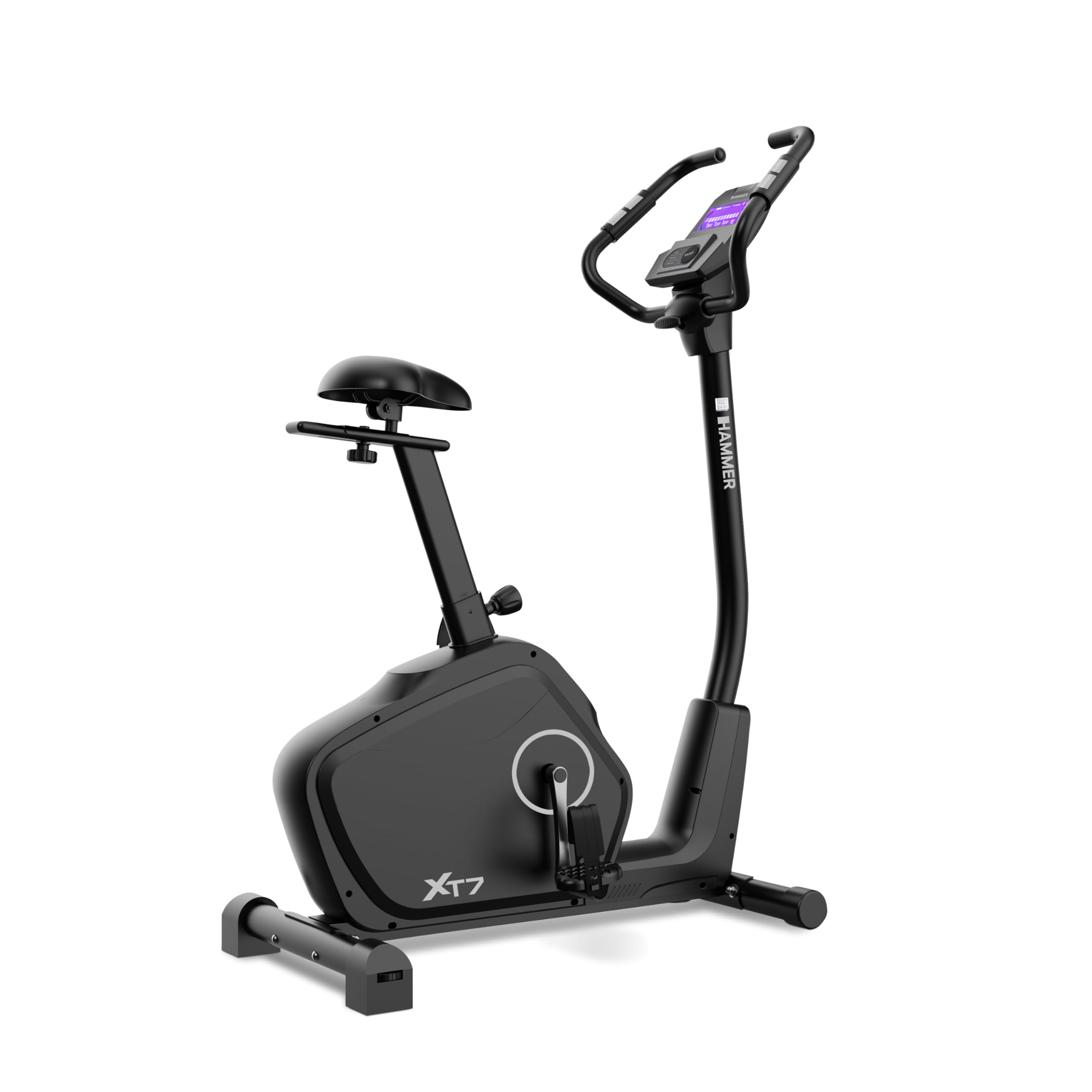 HAMMER Ergometer Cardio XT7 – leiser Heimtrainer für Zuhause mit tiefem Einstieg, App Kompatibel mit Kinomap, 8 kg Schwungmassensystem, 24 Programme, Hometrainer Fahrrad bis 130 kg