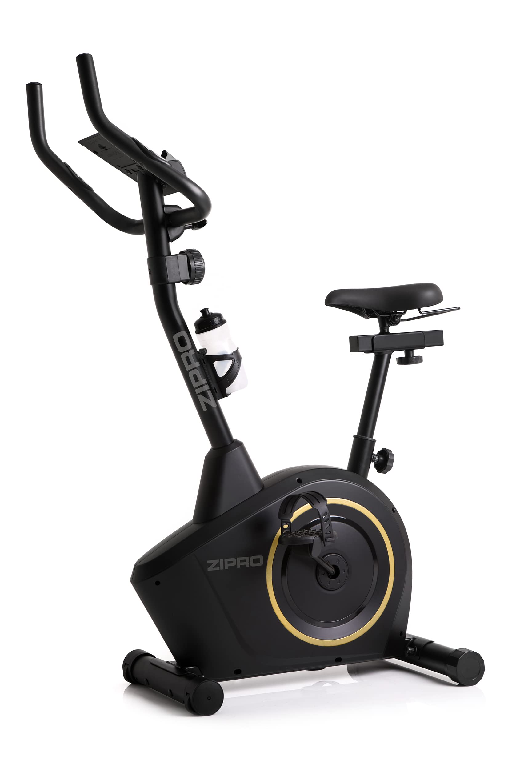 Zipro Heimtrainer Fahrrad Boost Gold, Ergometer Fitnessbikes, Magnetisches Fahrradtrainer, Ergometer Fahrrad bis 120kg, Indoor Bike, Trainingsfahrrad für zuhause, Fahrradergometer Batteriebetrieben