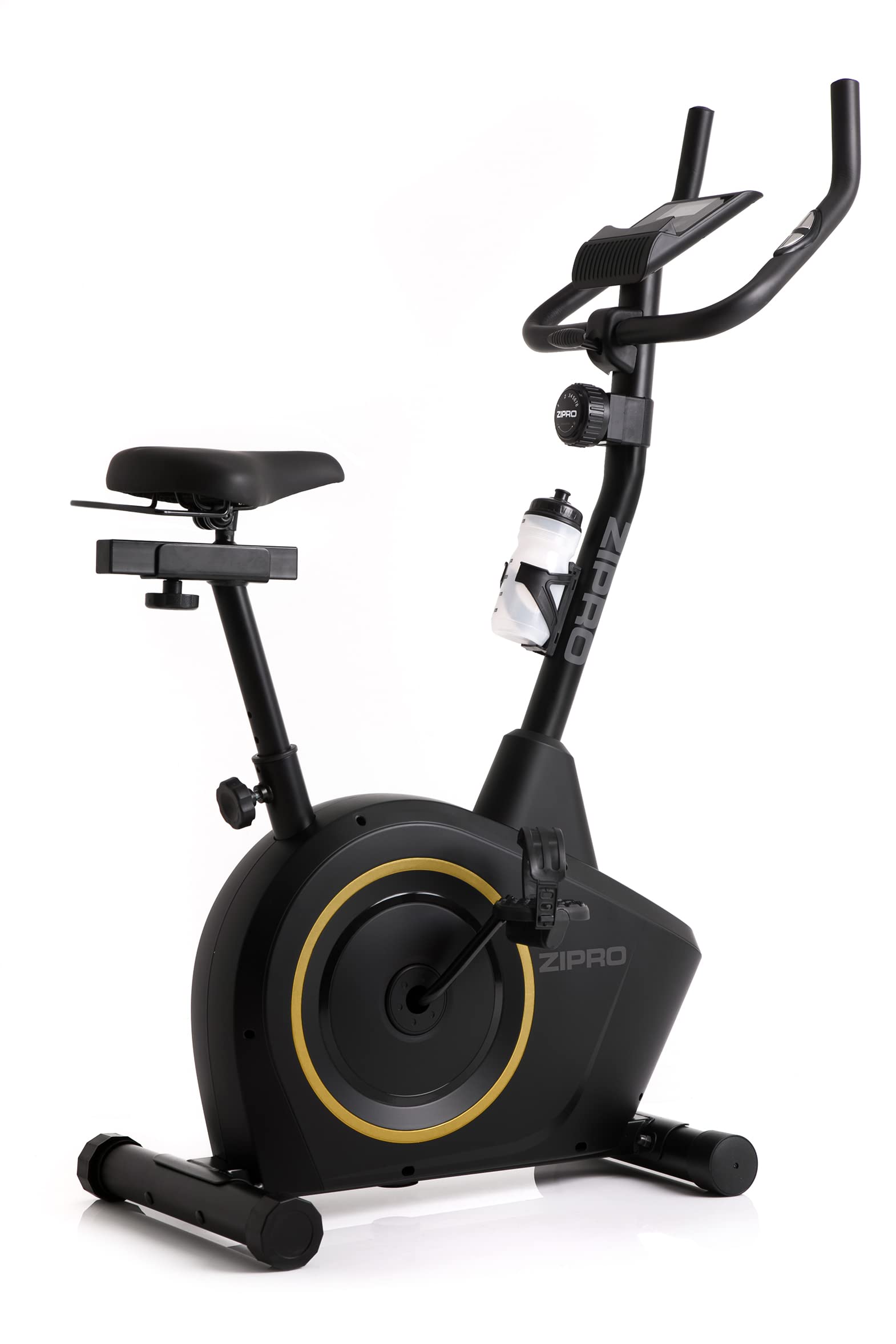 Zipro Heimtrainer Fahrrad Boost Gold, Ergometer Fitnessbikes, Magnetisches Fahrradtrainer, Ergometer Fahrrad bis 120kg, Indoor Bike, Trainingsfahrrad für zuhause, Fahrradergometer Batteriebetrieben